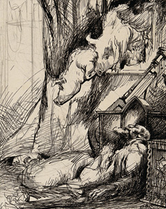 Illustrazione per La fiera di Sorocinski, di N. Gogol 1918
