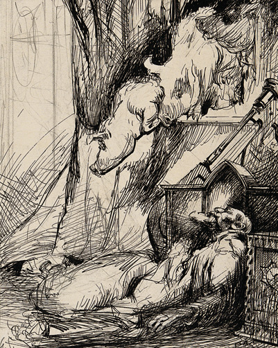 Illustrazione per La fiera di Sorocinski, di N. Gogol 
1918 -1920
